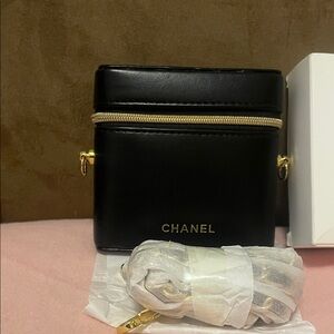 CHANEL VIP Black and Gold Vanity Case